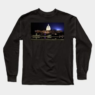 Captial Building at Night - Washington D.C. Long Sleeve T-Shirt